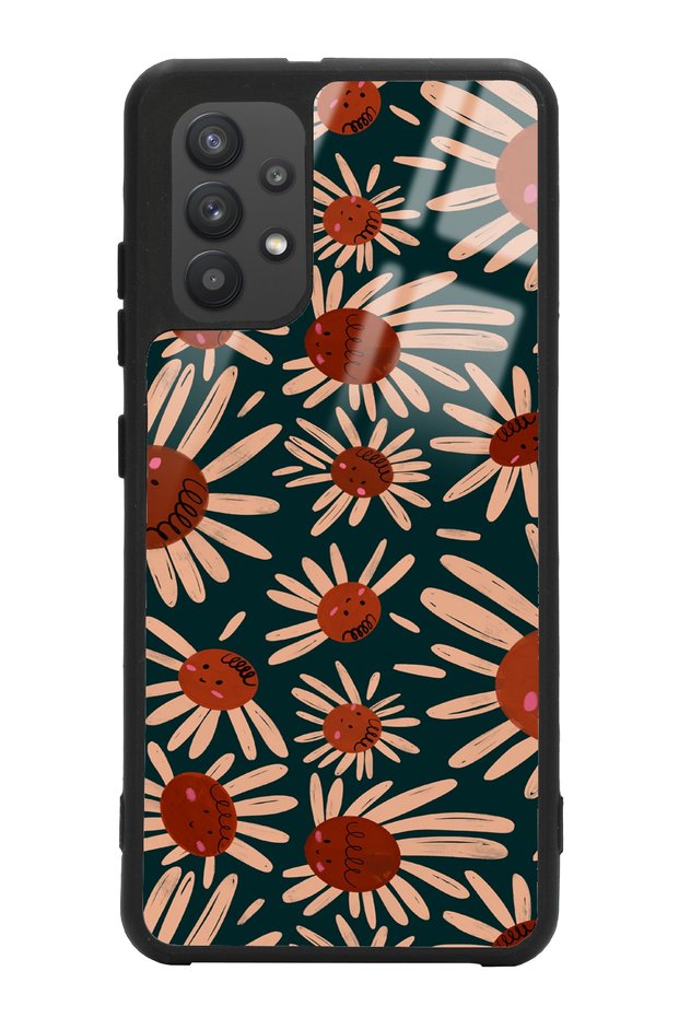 Samsung A32 Glossy Phone Case with Retro Daisy Design
