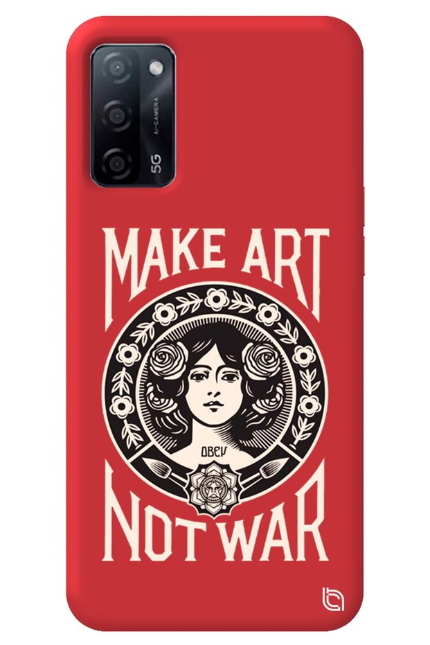 Oppo A52 Red Color Make Art Inside Velvet Patterned Silicone Phone Case