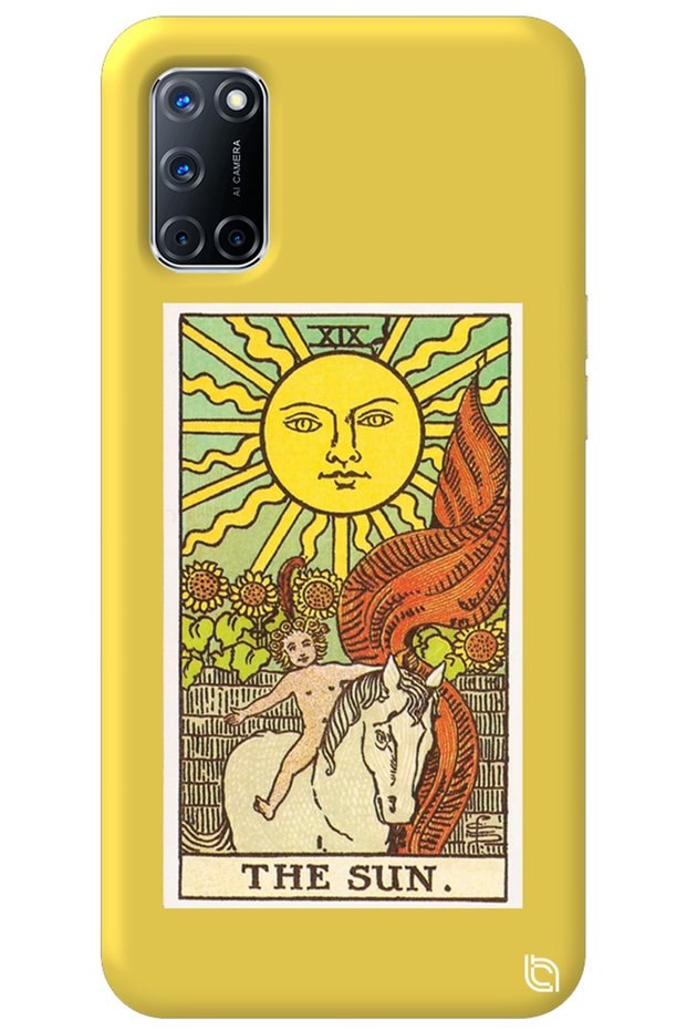 Oppo A72 Yellow Color the Sun Inside Velvet Patterned Silicone Phone Case
