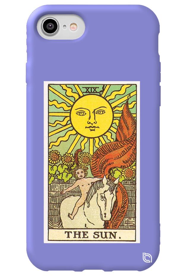 iPhone 8 Lilac Colored the Sun Velvet Patterned Silicone Phone Case