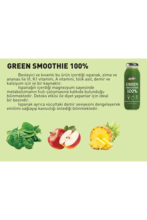 100% Green Smoothie, 12 Adet,250 ml - 4