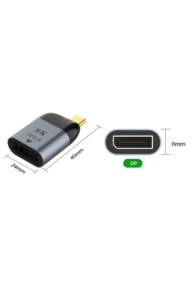 4894 Type C To Displayport Kablo Ucu Dp Mini Çevirici Dönüştürücü Adaptör - 2