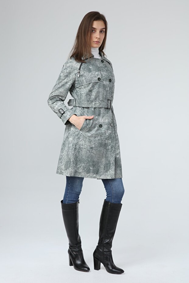 Desenli Trençkot - 5