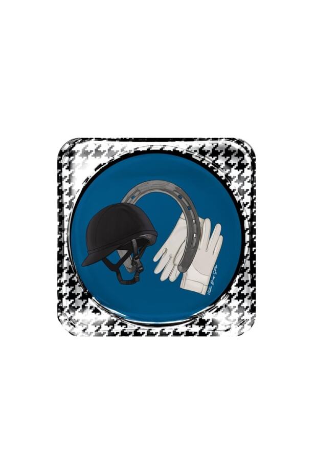 الوقايات الزجاجية المنقوشة باللون الأزرق للفروسية - 1