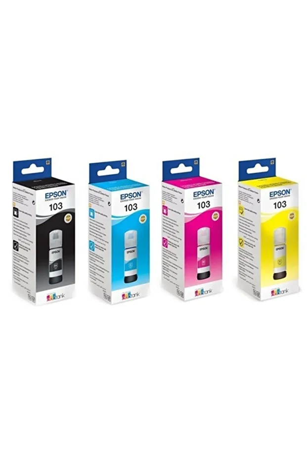 103 Ecotank L3256 4 Renk Orjinal Mürekkep kartuş Takımı 65ml.*4 - 1