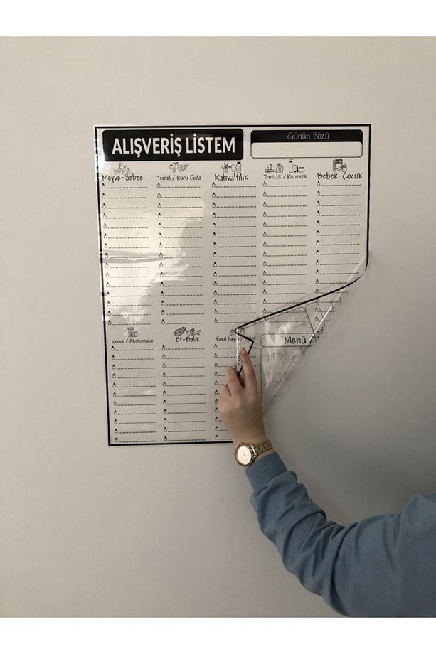 Alışveriş Listesi Programı Yazı Tahtası Akıllı Kağıt Tahta + Kalem 47x56 Cm - 8