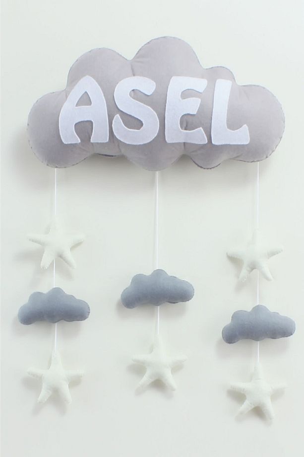 Asel İsimli Bulutlu Bebek Kapı Süsü - 1