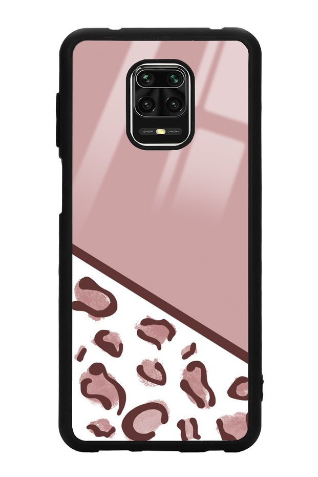 حافظة هاتف لامعة بتصميم الفهد البني لهاتف Xiaomi Redmi Note 9 Pro
