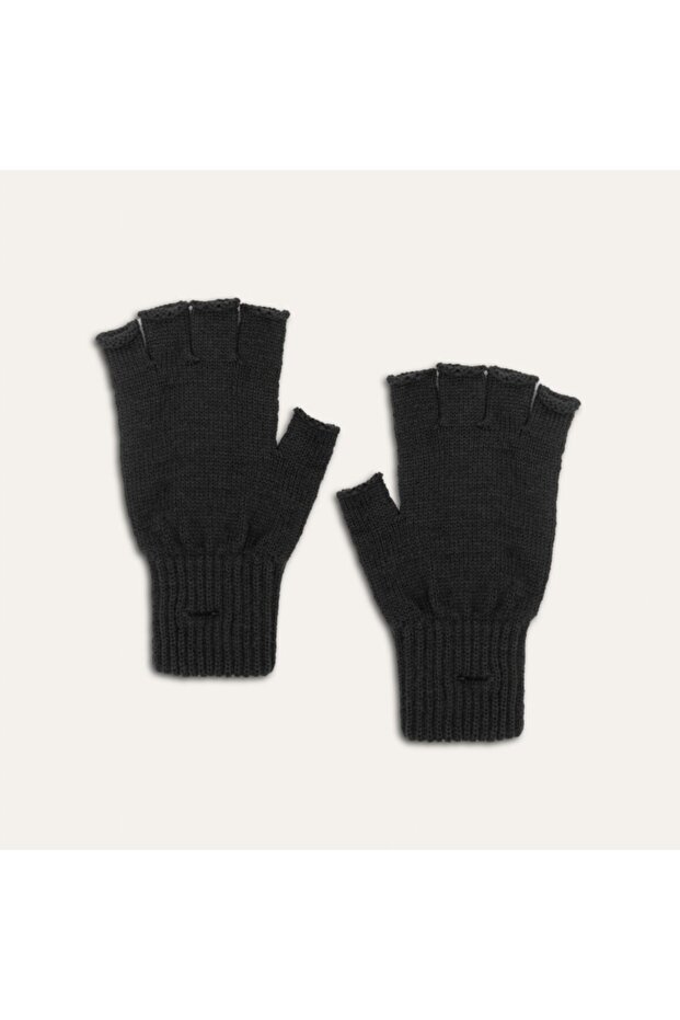 Parmaksız Siyah Örgü Eldiven - 2