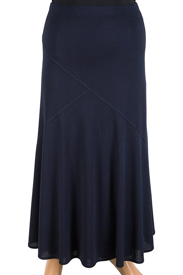 Women's Firdevs Turquoise Lined Cross Model Navy Blue Skirt