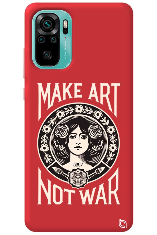 Xiaomi Redmi Note 10 Red Color Make Art Velvet Patterned Silicone Phone Case
