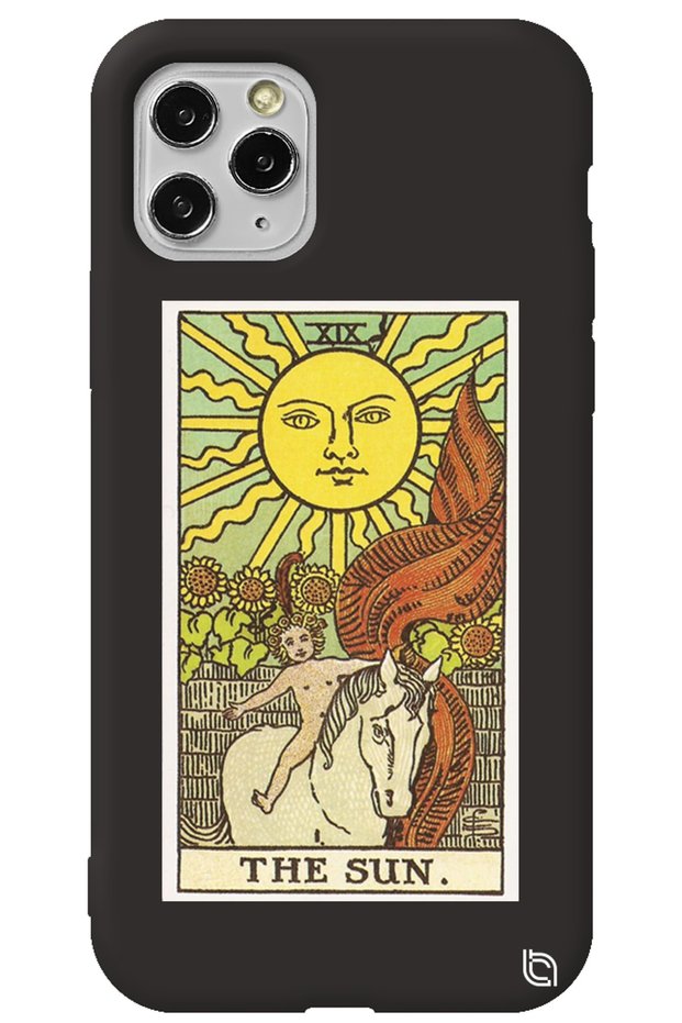 iPhone 11 Pro Max Black Color the Sun Velvet Patterned Silicone Phone Case