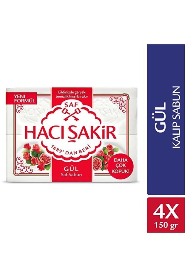 Haci Sakir Rose Pure Mold Soap 4X150 Gr