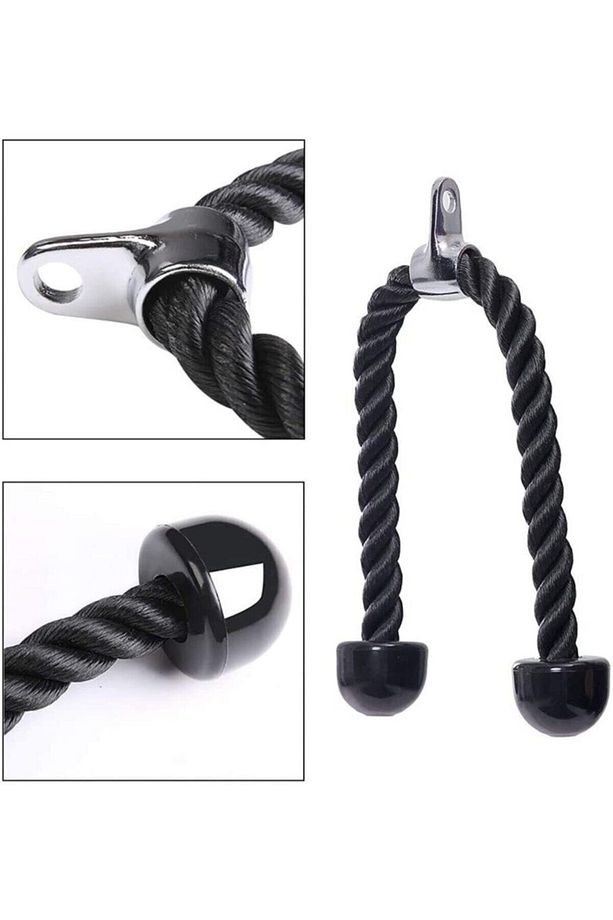 Siyah Profesyonel Triceps Çekiş Halatı Aparat - 2