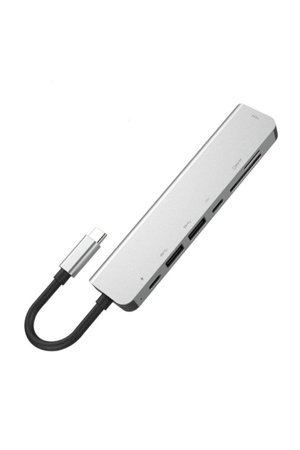 7 In 1 Sd Tf Kart Okuyucu 2 Usb Type-c Hub Hdmı Girişli Macbook Çevirici Çoklayıcı Samsung S10 S20 - 4