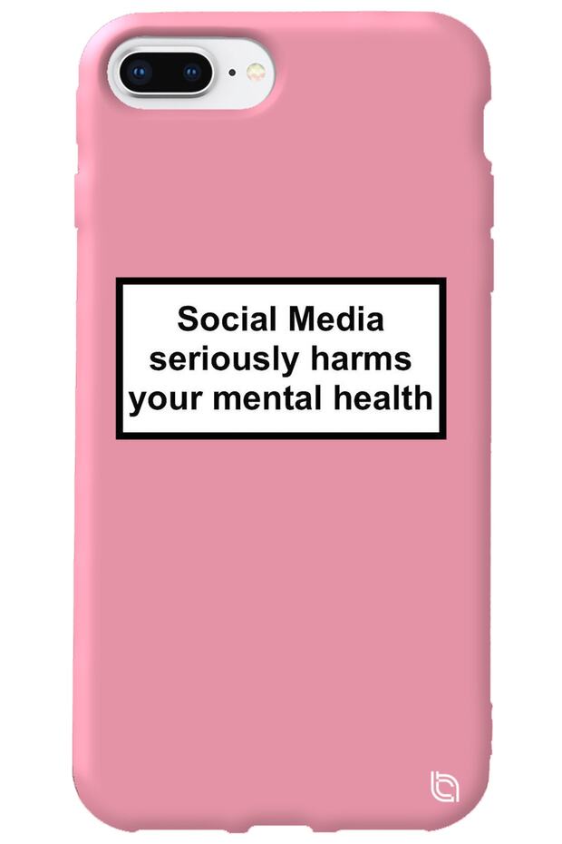 Iphone 7 Plus Pink Color Social Media Silicone Phone Case with Velvet Pattern Inside