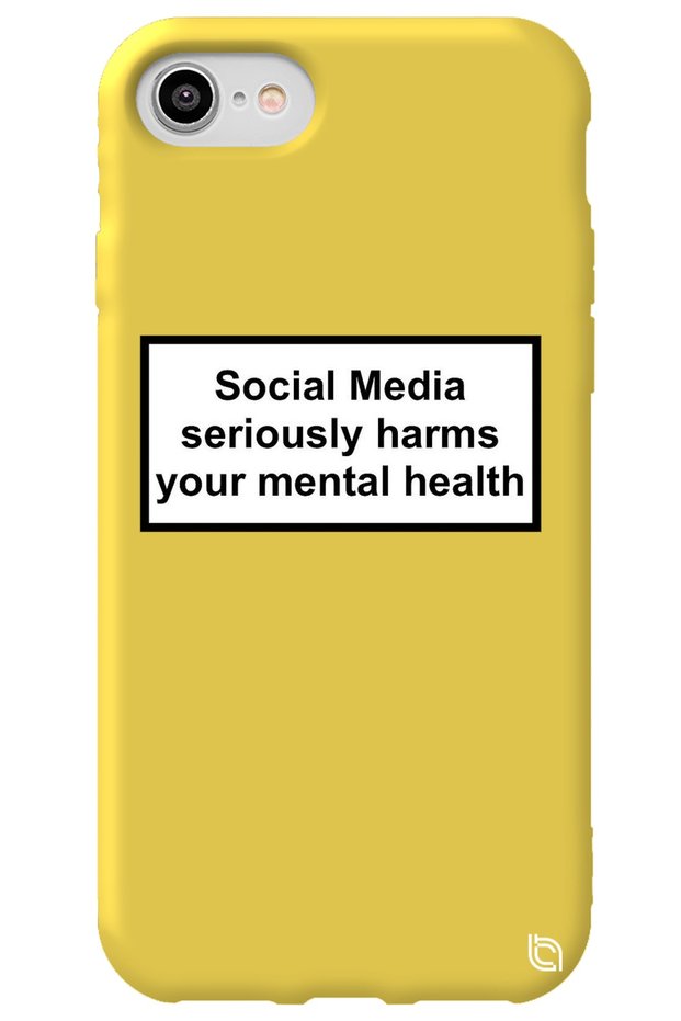 iPhone 7 Yellow Colored Social Media Velvet Patterned Silicone Phone Case