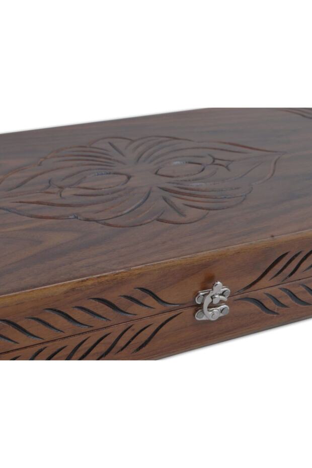 Carved Solid Backgammon Set - 2
