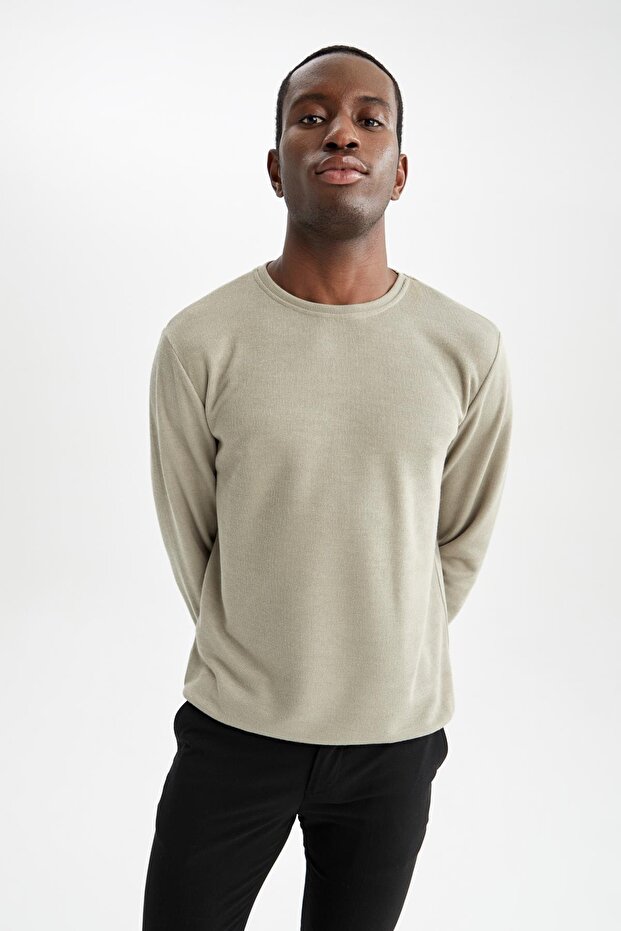 Modern Fit Bisiklet Yaka Sweatshirt - 4