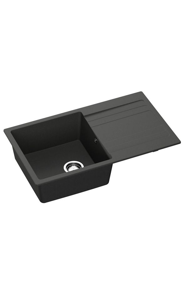| | 50x86 Cm 1 Göz Xl Küvet Ankastre Siyah Granit Evye Sifon - 2