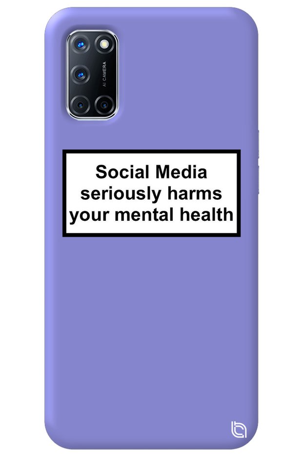 Oppo A72 Lilac Colored Social Media Velvet Patterned Silicone Phone Case