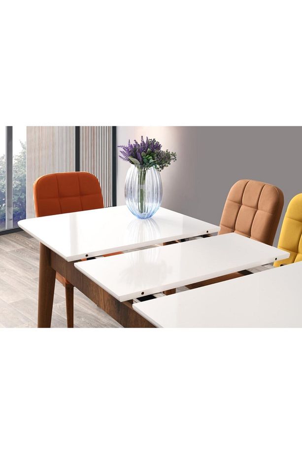 Açılır Mdf Mutfak Masa Sandalye Takımı 70x110cm - 2