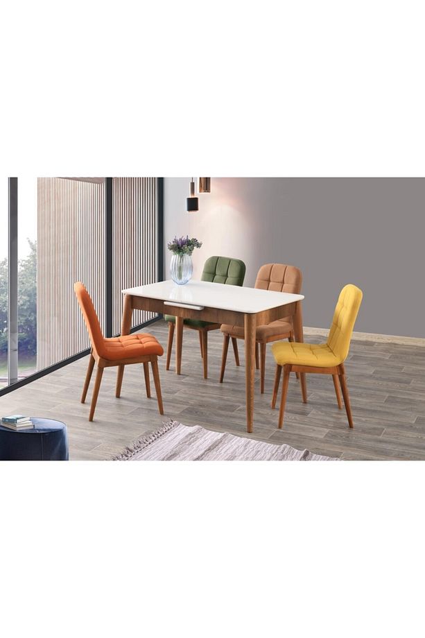 Açılır Mdf Mutfak Masa Sandalye Takımı 70x110cm - 4