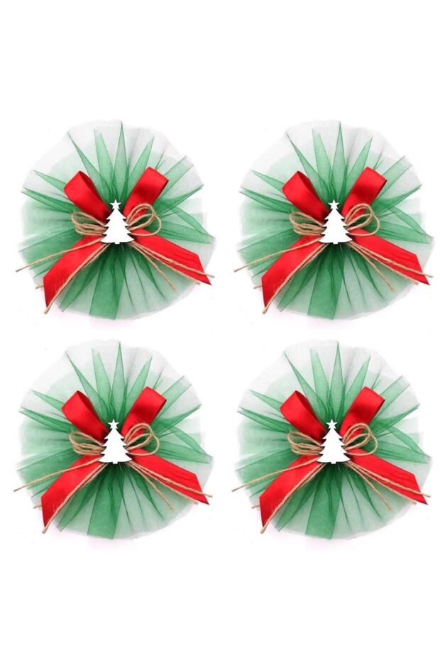 Gift Boxes Gift Wraps Bow Flower Ornament (4 Pieces) Multicolor - 49679
