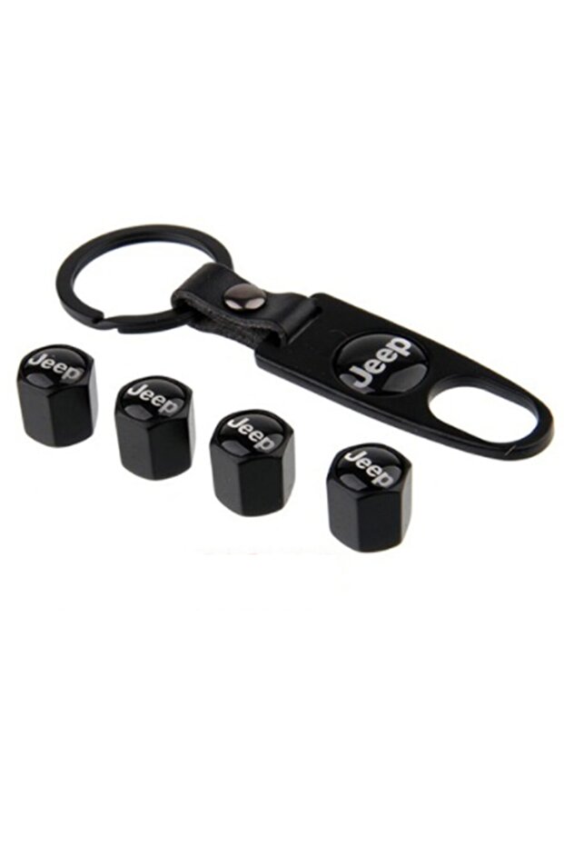 Jeep Renegade Stainless Steel Valve Cover and Keychain Set