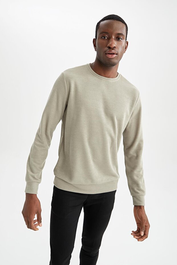 Modern Fit Bisiklet Yaka Sweatshirt - 3