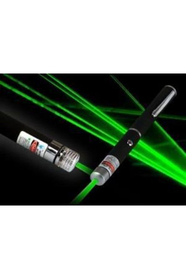 Pilli Nokta Yeşil 100 Mw 15 Km Etkili Tek Başlık Yeşil Başlı Lazer Kalem - 1