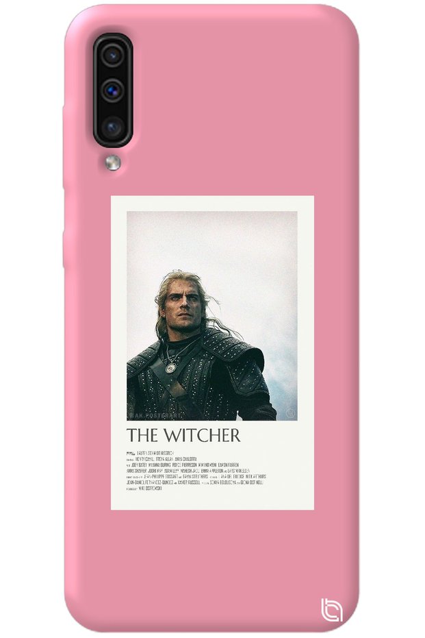 Samsung Galaxy A70 Pink Color the Witcher Velvet Patterned Silicone Phone Case
