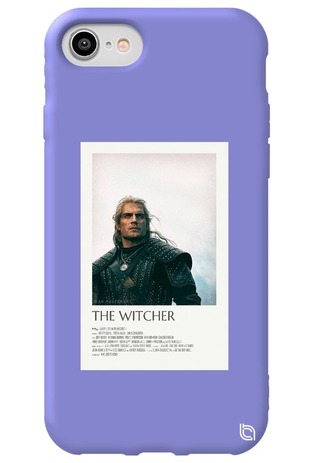 iPhone 8 Lilac Colored the Witcher Velvet Patterned Silicone Phone Case