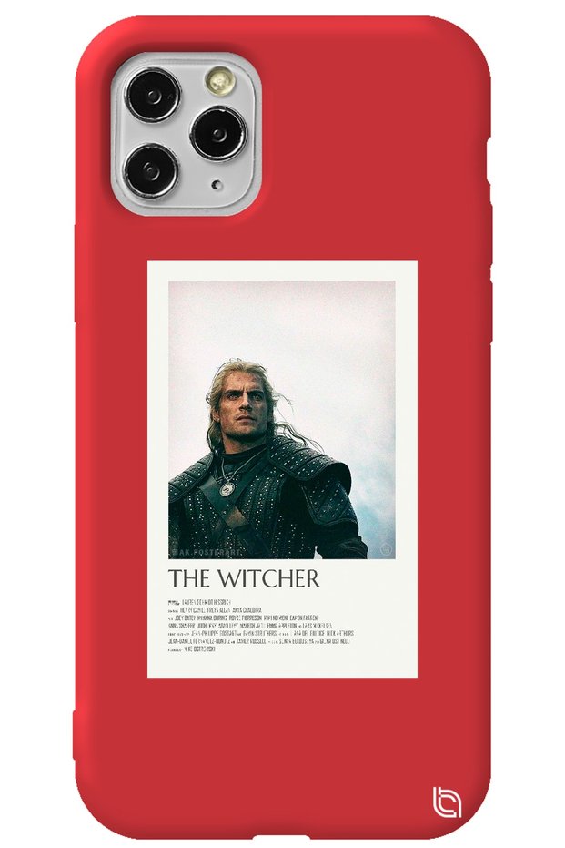 iPhone 11 Pro Max Red Color the Witcher Velvet Patterned Silicone Phone Case