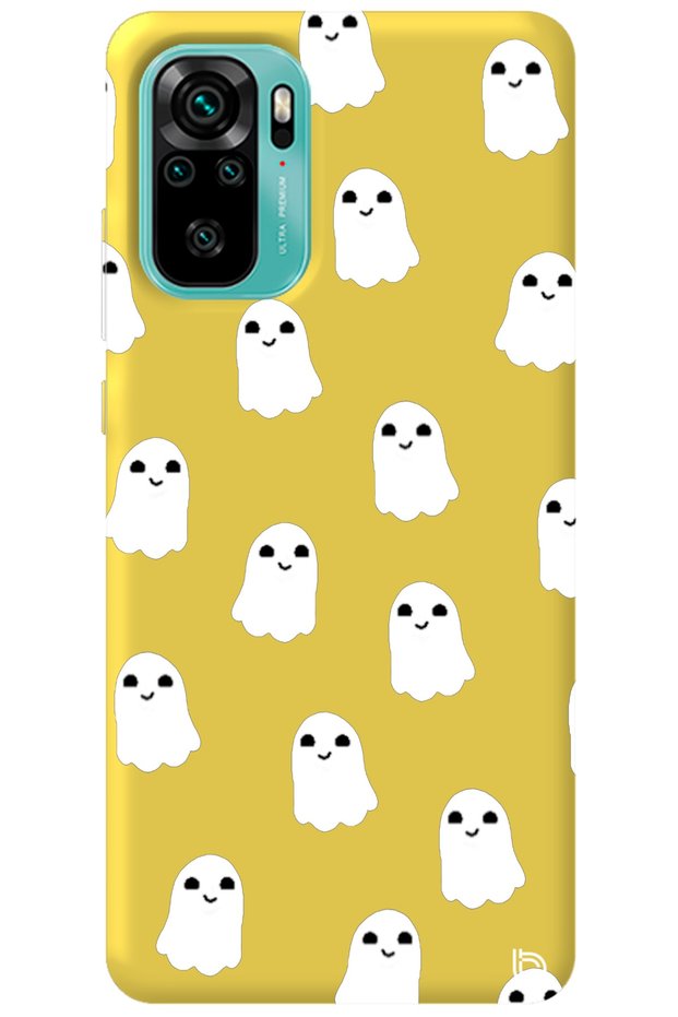 Xiaomi Redmi Note 10 Yellow Color Ghost Velvet Patterned Silicone Phone Case