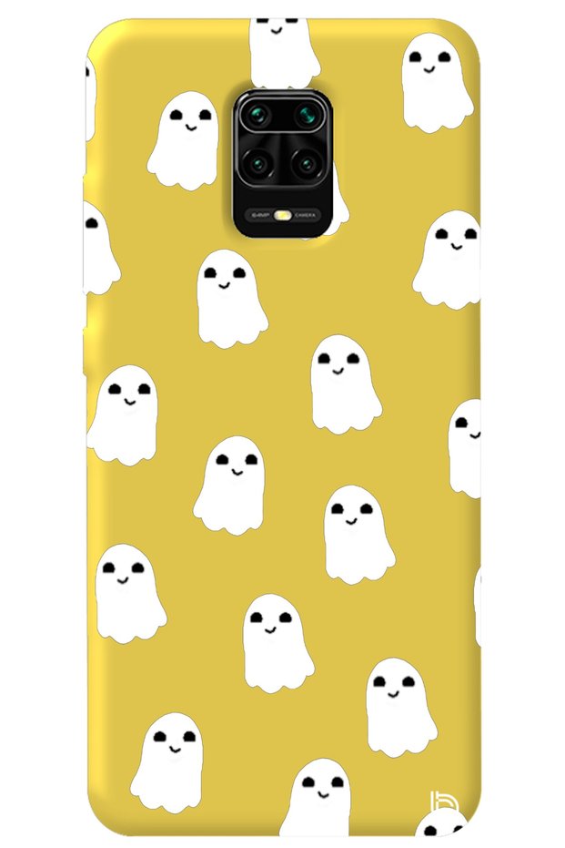 Xiaomi Redmi Note 9 Pro Yellow Color Ghost Velvet Patterned Silicone Phone Case
