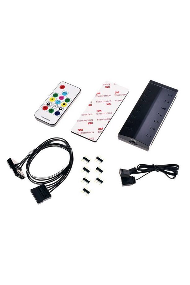 Id-coolıng Ha-02c 8 Port Fan Çoklayıcı Pwm Argb Fan Uzaktan Kumandalı Kontrolcü - 2