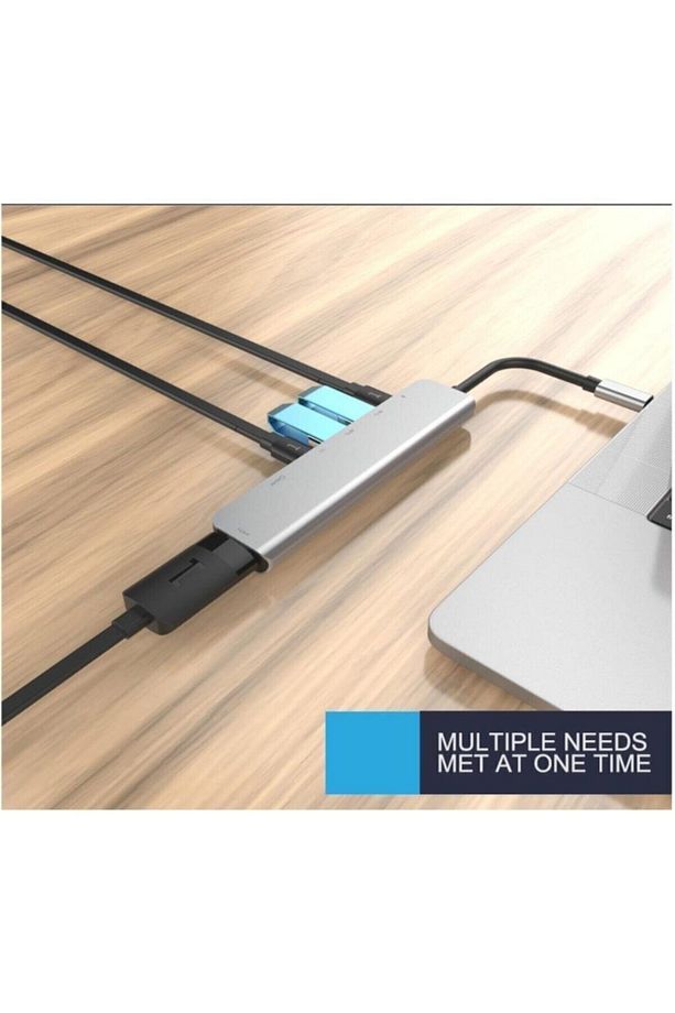 7 In 1 Sd Tf Kart Okuyucu 2 Usb Type-c Hub Hdmı Girişli Macbook Çevirici Çoklayıcı Samsung S10 S20 - 3