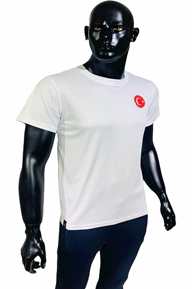 Men's White Turkey A National Team Logo Casual Sports Running T-Shirt