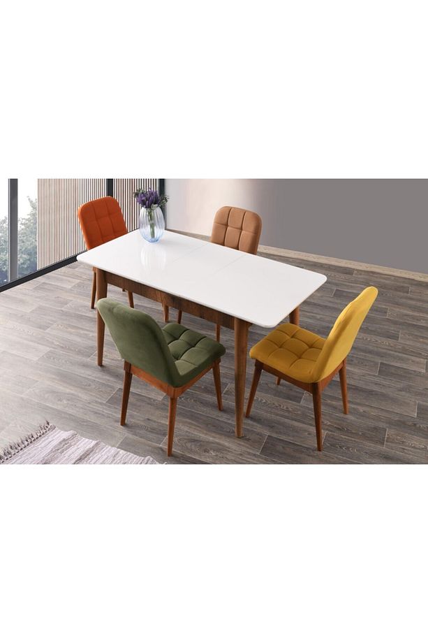 Açılır Mdf Mutfak Masa Sandalye Takımı 70x110cm - 1