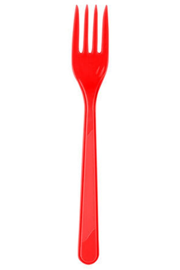 Red Plastic Fork 25 Pieces