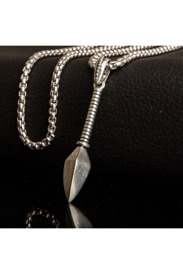 Silver Color Stainless Men's Steel Necklace with Spear Figure