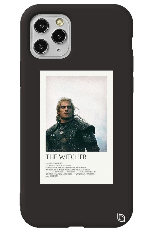 iPhone 11 Pro Max Black Color the Witcher Velvet Patterned Silicone Phone Case