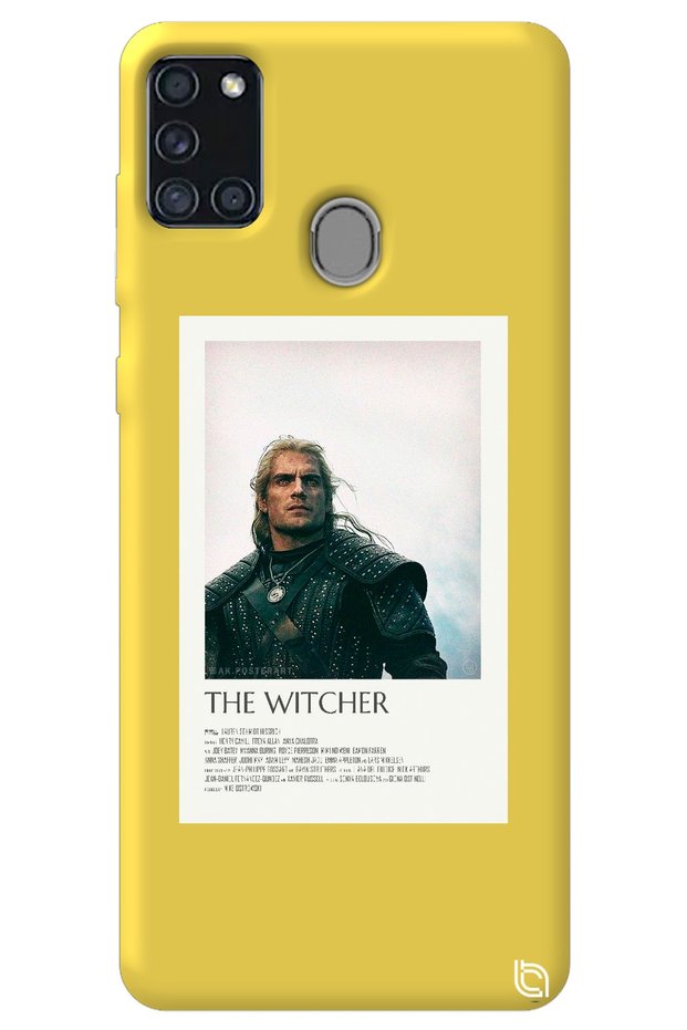 Samsung A21S Yellow Color the Witcher Velvet Patterned Silicone Phone Case