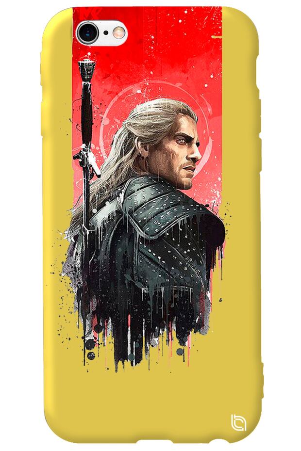 iPhone 6 6S Yellow Color the Witcher Velvet Patterned Silicone Phone Case
