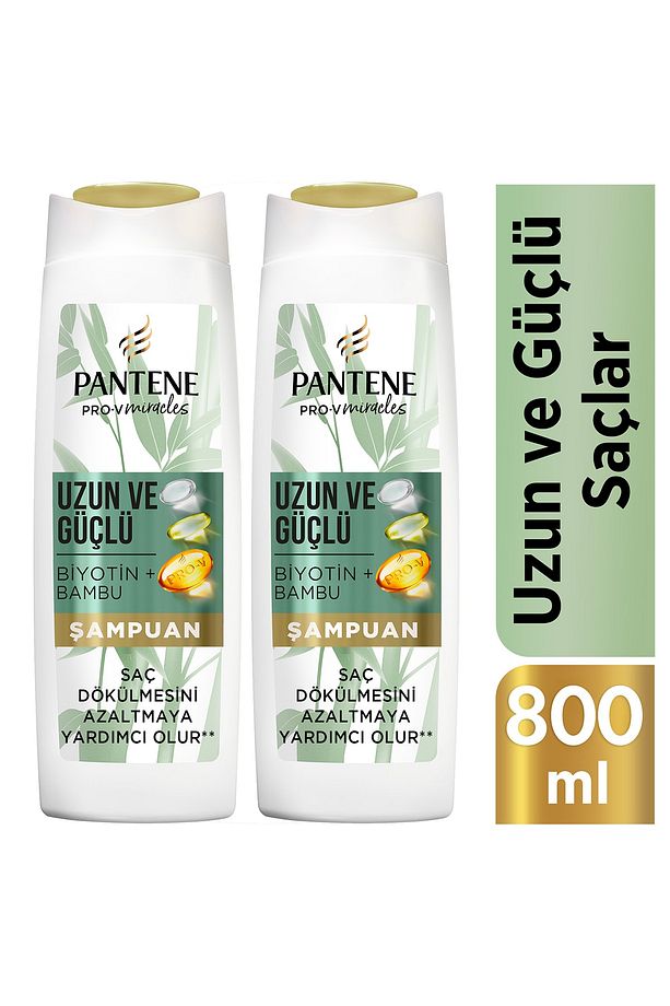 Uzun ve Güçlü Şampuan Bambu ve Biyotinli 400 ml x 2 - 1
