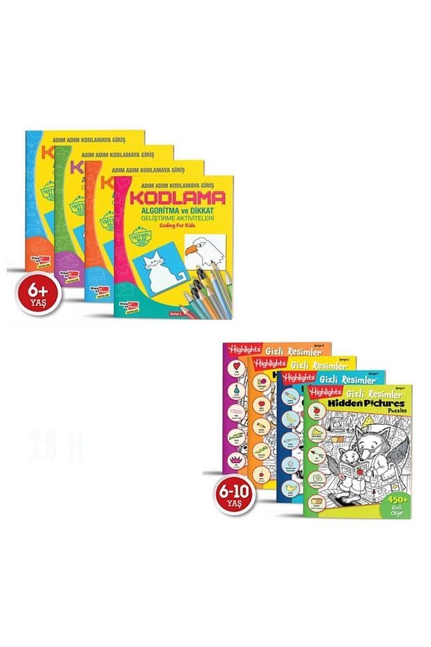 Algoritma Temelli Adım Adım Kodlama 4 Lü Set Ve Highlights Hidden Pictures 4 Lü Set 8 Kitap - 1