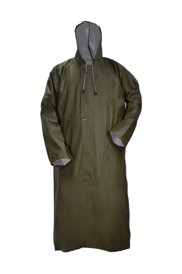 Khaki Color One Size Top Coat Raincoat - Made of Light Material