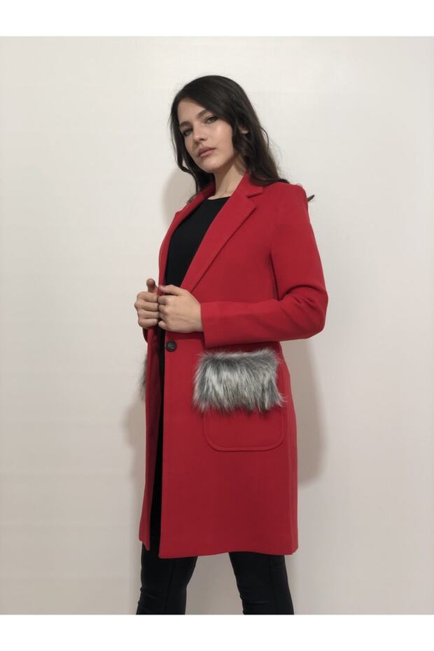Kadın Kırmızı Kaban - 2