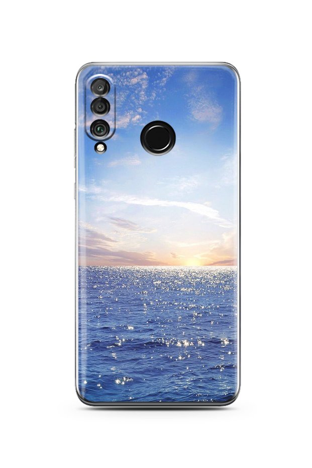 Super Transparent Silicone Phone Case Huawei P30 Lite with Sunset Design